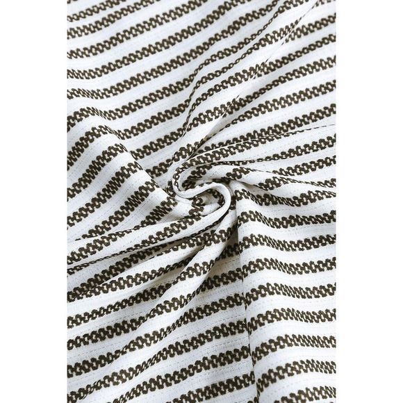 Azura Exchange  Gray Crew Neck Ruffled Striped Tank Top - Picture 12 of 15